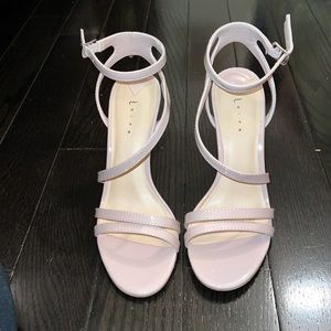 NWOT LEITH patent blush stiletto scrappy heels, size 8